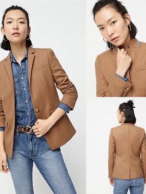 J. Crew NEW Camel Regent Wool Blazer Saize 6